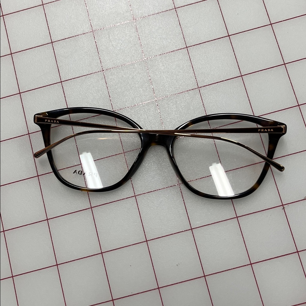 PRADA NWOT "Conceptual" VPR 11V Havana & Gold Mod Square/Cat Eye 53-17-140 Frame - Picture 12 of 16